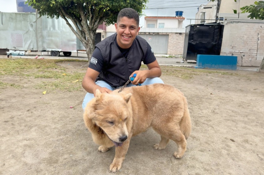 Rony Davidson adotou uma cadela chamada Baby. Foto: Cortesia