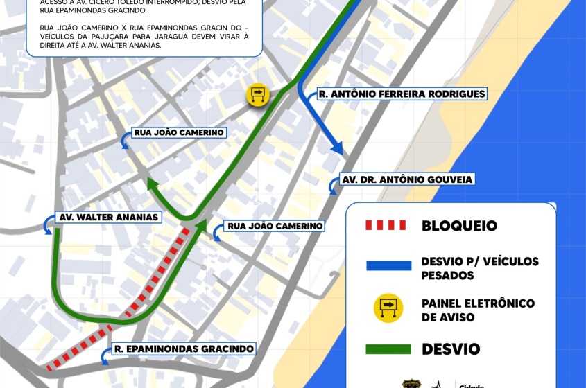 Desvio acontece entre 21h e 5h