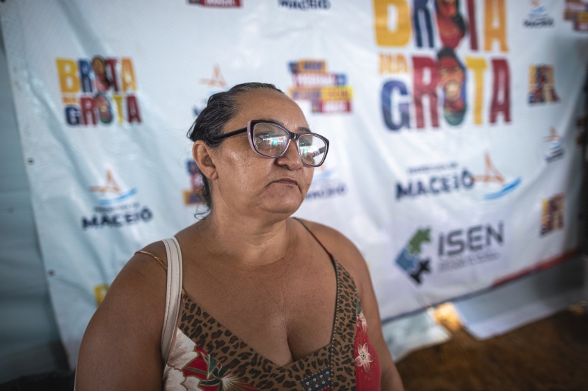 Dona Alice Silva durante o Brota na Grota. Foto: Alisson Frazão/ Secom Maceió