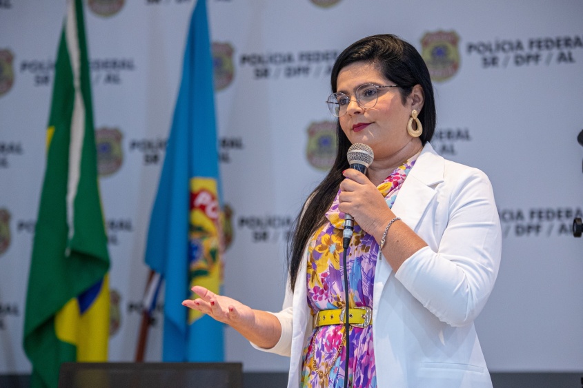 Assistente social do Ministério Público do Estado da Bahia e Especialista em Saúde da Pessoa Idosa, Ingrid Rochelle. Foto: Célio Júnior/Secom Maceió