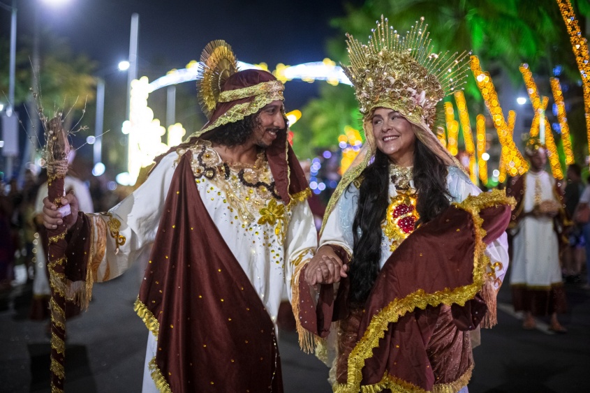 Destaque para o abre-alas, presépio vivo que encena consagração de Jesus. Foto: Alisson Frazão/ Secom Maceió