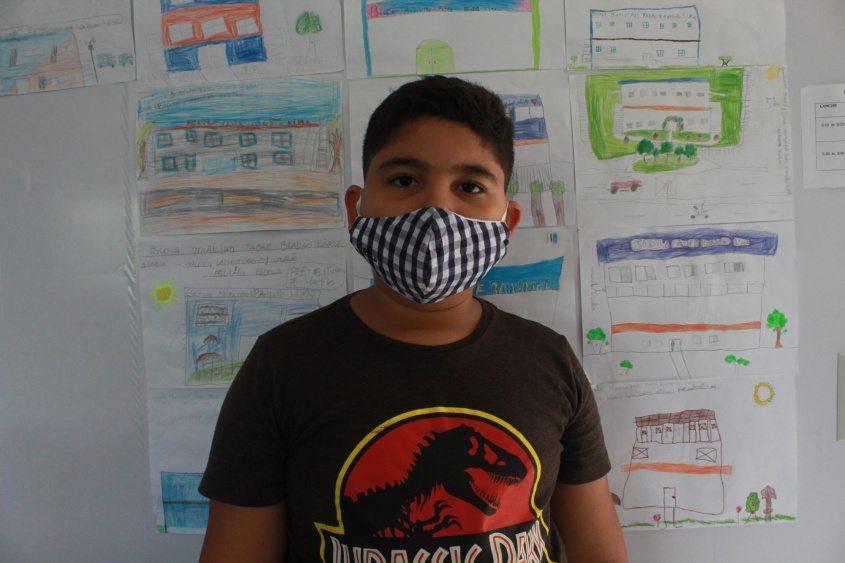 Estudante do 5º ano da escola, Joedson Ferreira, de 10 anos. Foto: Jamerson Soares (estagiário)/Ascom Semed