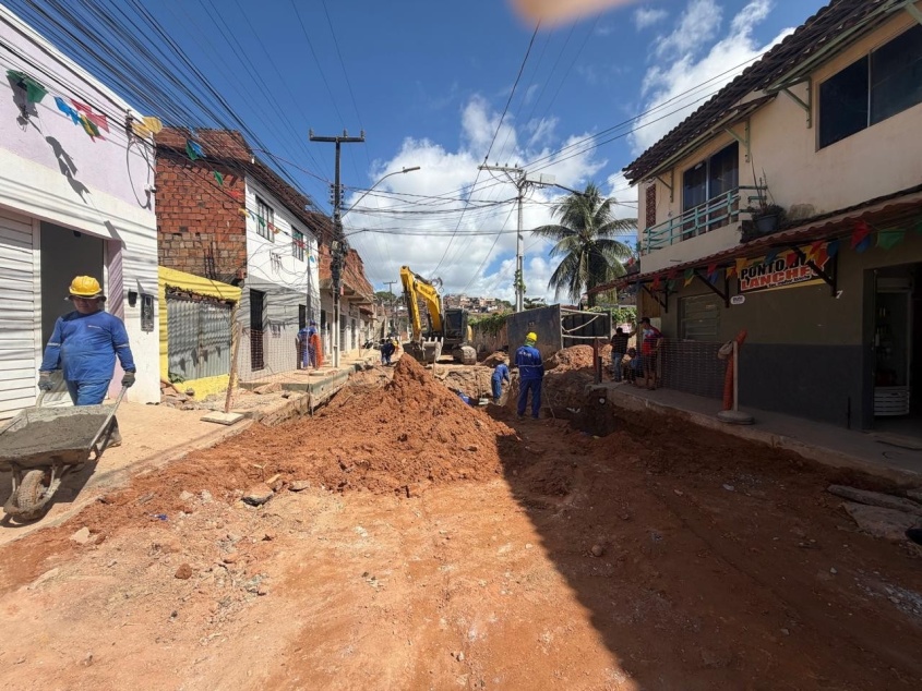 A obra da Grota do Ipanema avança de forma rápida. Foto: Isabella Vieira/Ascom Seminfra