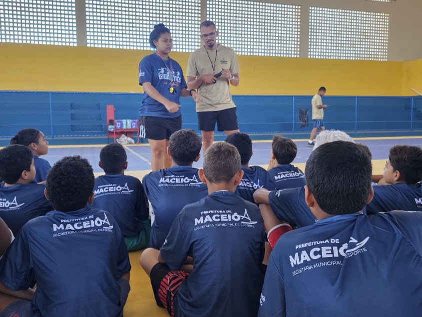 Torneio Futsal Gigantinhos reuniu dezenas de atletas e levou público ao Ginásio Arivaldo Maia, no Jacintinho.  Foto: Beto Macário