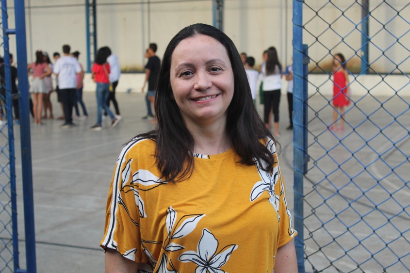Coordenadora pedagógica da escola Baltazar de Mendonça, Kênia Porto. Foto: Pedro Farias/Ascom Semed