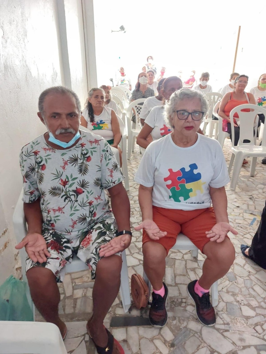 Salomé Mota praticou atividades de respiração. Foto: Cras Área Lagunar