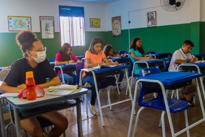 Alunos da turma de espanhol. Foto: Arthur Vieira (estagiário)/Ascom Semed