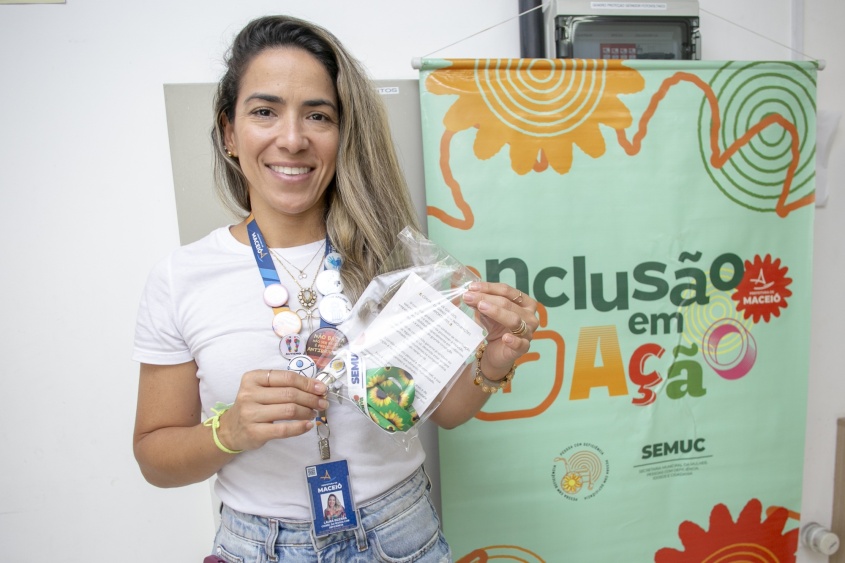 Coordenadora da pasta PCD da Semuc, Laura Bezerra. Foto: Allan Cesar/Secom Maceió