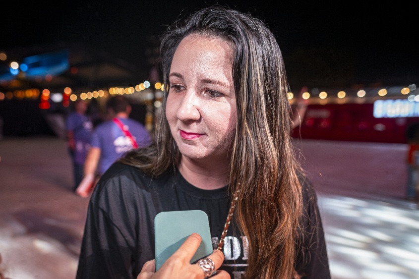 Isabelle fala sobre a segurança em levar a filha para o evento Foto: Alisson Frazão/Secom