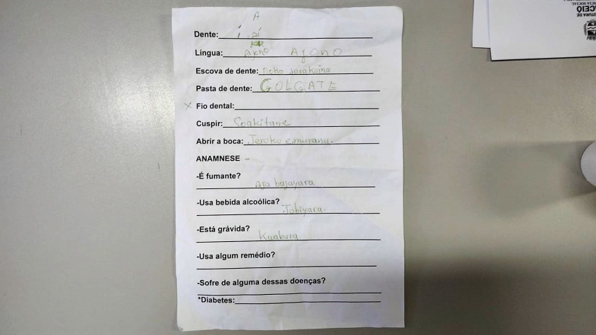 Será produzido um material para traduzir palavras referentes aos cuidados bucais na língua dos Waraos. Foto: Vanessa Napoleão
