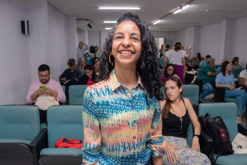 Psicóloga Lidiane Guedes representa CRP no encontro. Foto: Victor Vercant/Secom Maceió