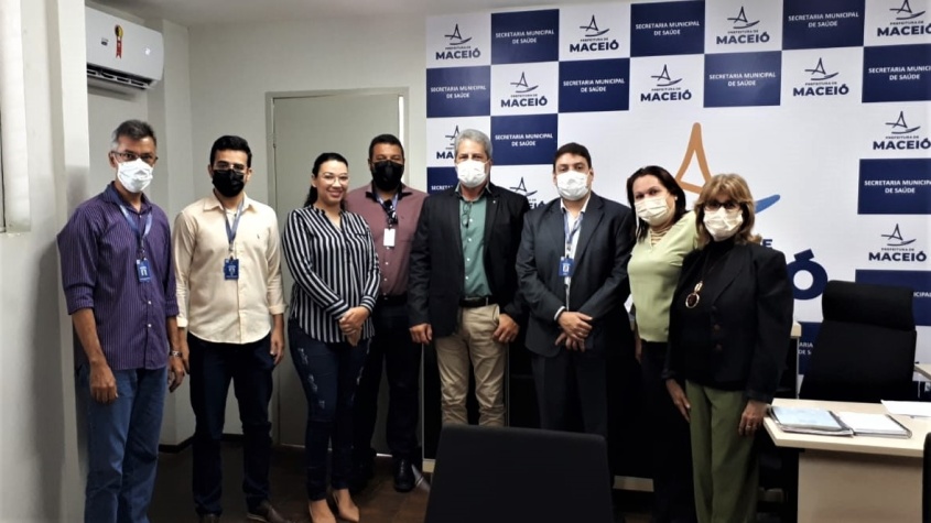 Membros da Saúde e do Controle Interno para início das atividades. Foto: Ascom SMS