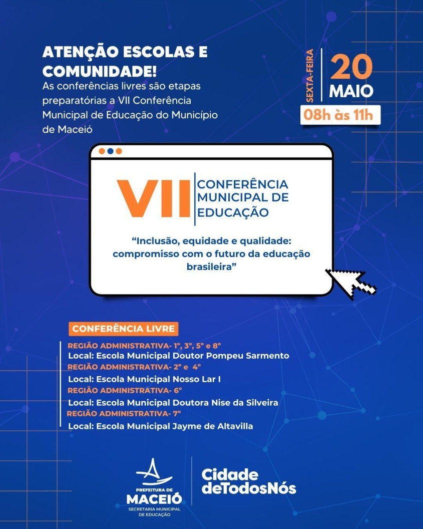 Etapas preparatórias para a VII Conferência Municipal de Educação