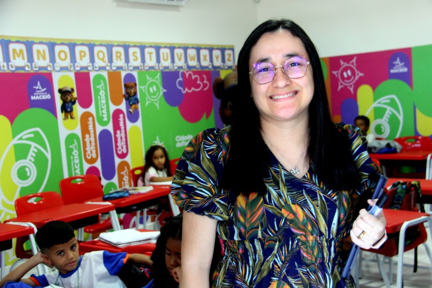 Professora Angélica Alves. Foto: Neno Canuto/Secom Maceió