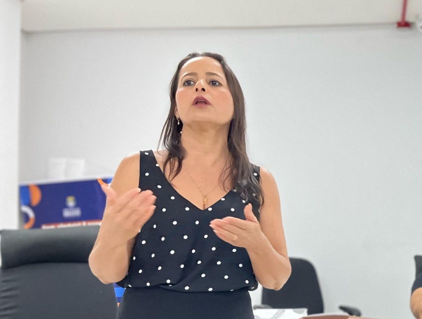 Técnica responsável pelo PSE na SMS, Adriana Araújo. Foto: Ascom SMS