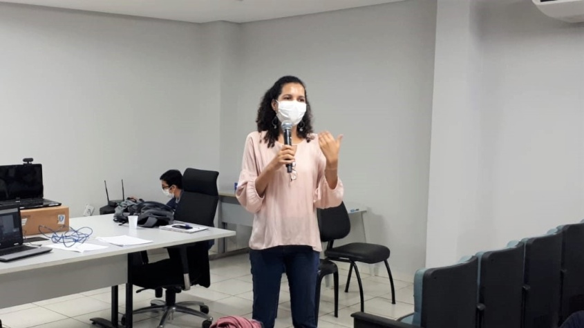 Professora e pesquisadora da Fiocruz, Ana Carolina Cavaletti, participou das apresentações. Foto: Ascom SMS