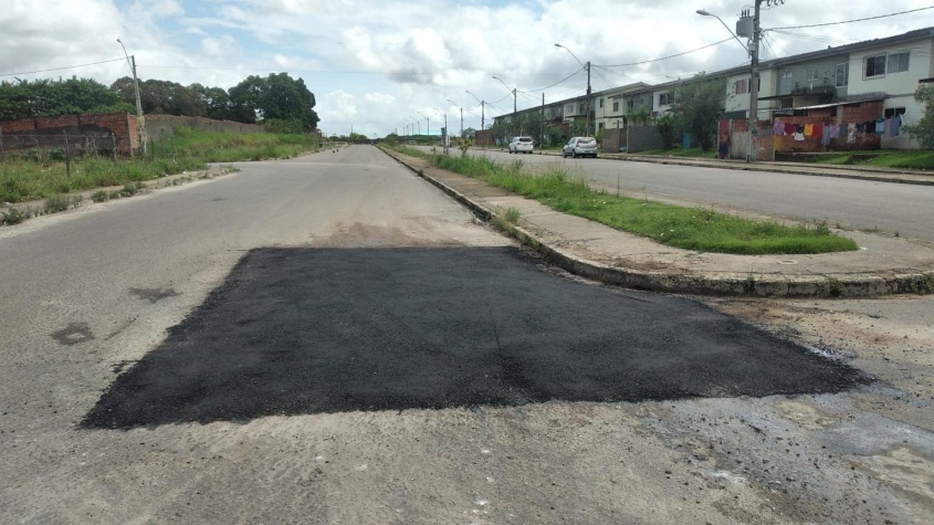Avenida principal do conjunto Maceió 1, na Cidade Universitária. Foto: Ascom Seminfra