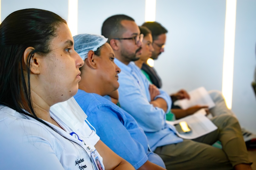 Treinamento promovido pelo Nepes reúne enfermeiros e técnicos no auditório do Hospital da Cidade. Foto: David Silas/Ascom Maceió Saúde
