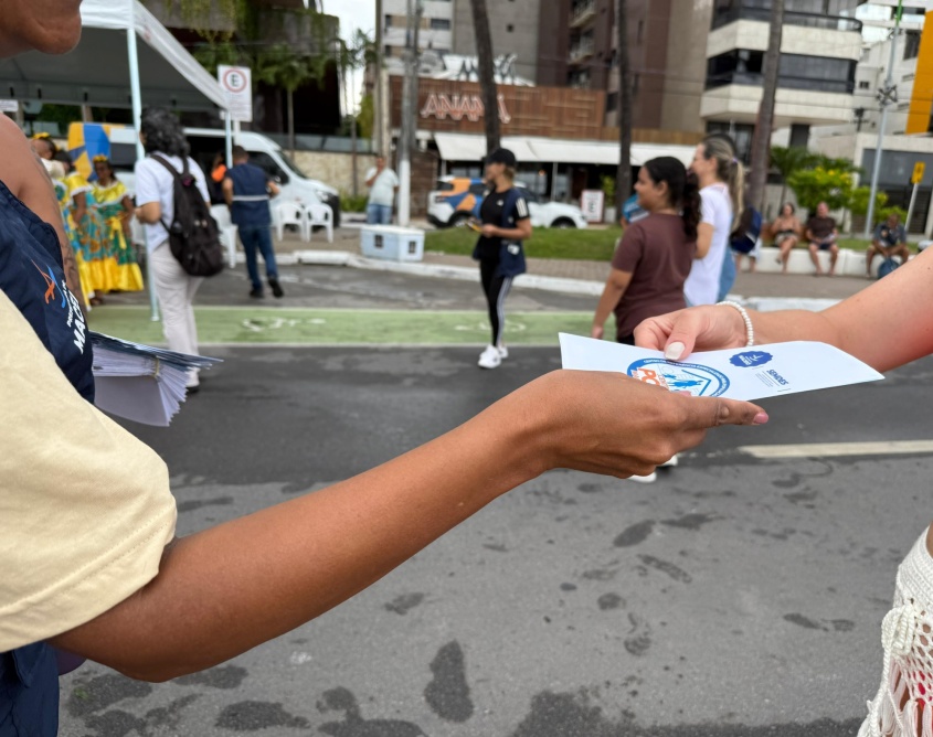 Ação contou com divulgação do serviços da Assistência Social.Foto: Clara Vieira/ Ascom Semdes