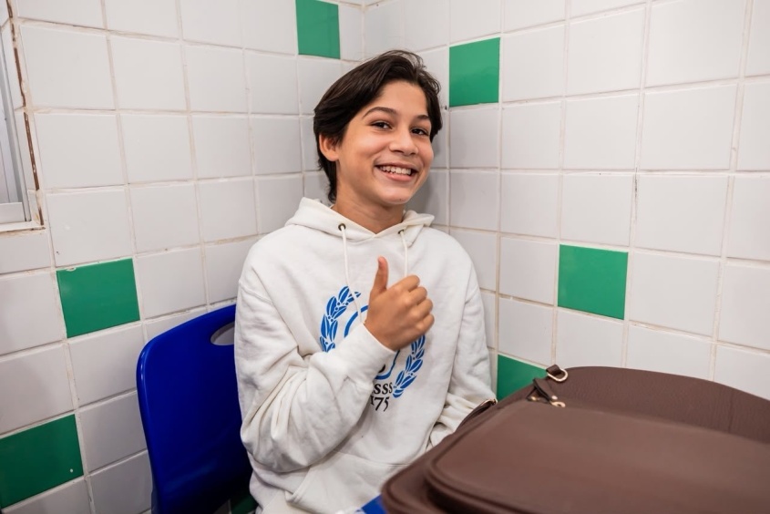 Gildo Gabriel, 13 anos, vive a expectativa do intercâmbio internacional.