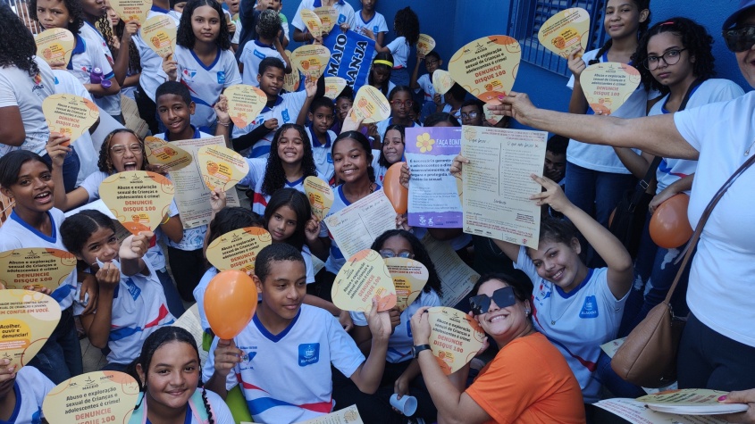 Estudantes participaram da caminhada. Foto: Ascom Semdes