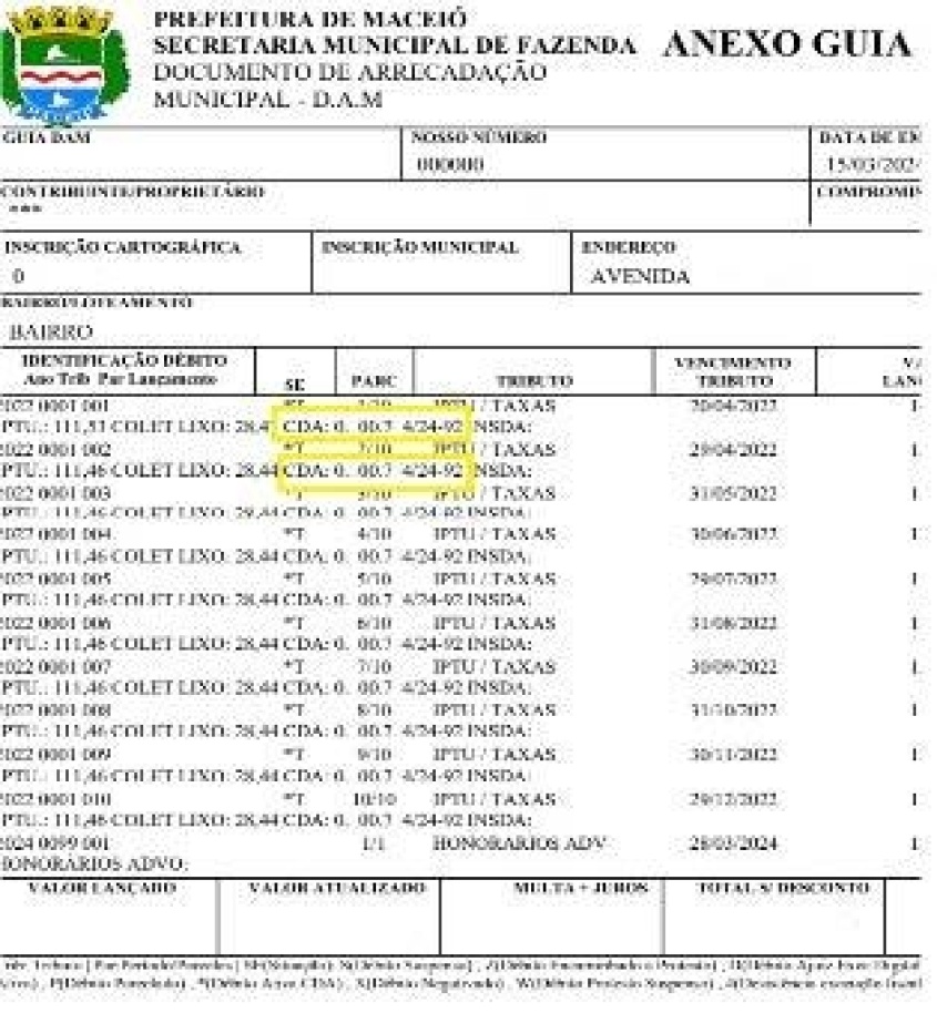 Exemplo1: localizar o n° da CDA no boleto