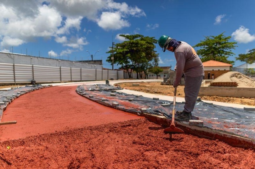 Obras no Parque Esportivo do Biu. Foto: Alisson Frazão/Secom Maceió