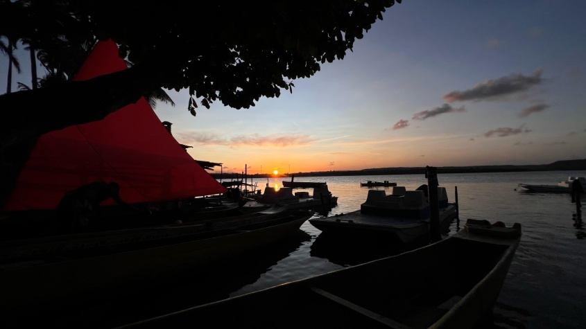 Entardecer na Lagoa Mundaú. Foto: Secom Maceió
