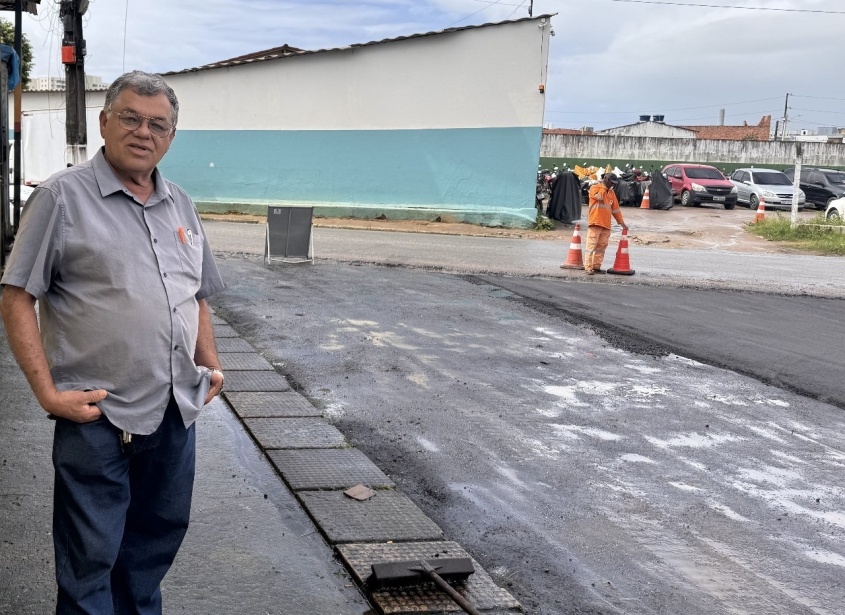 O comerciante José Jacinto aprovou a transformação. Foto: Ascom Seminfra