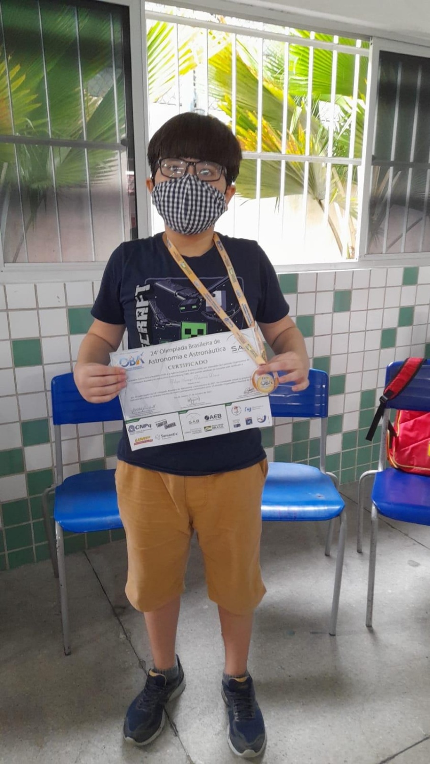 Felipe Samyr foi um dos medalhista de ouro da OBA 2021. Foto: Semed