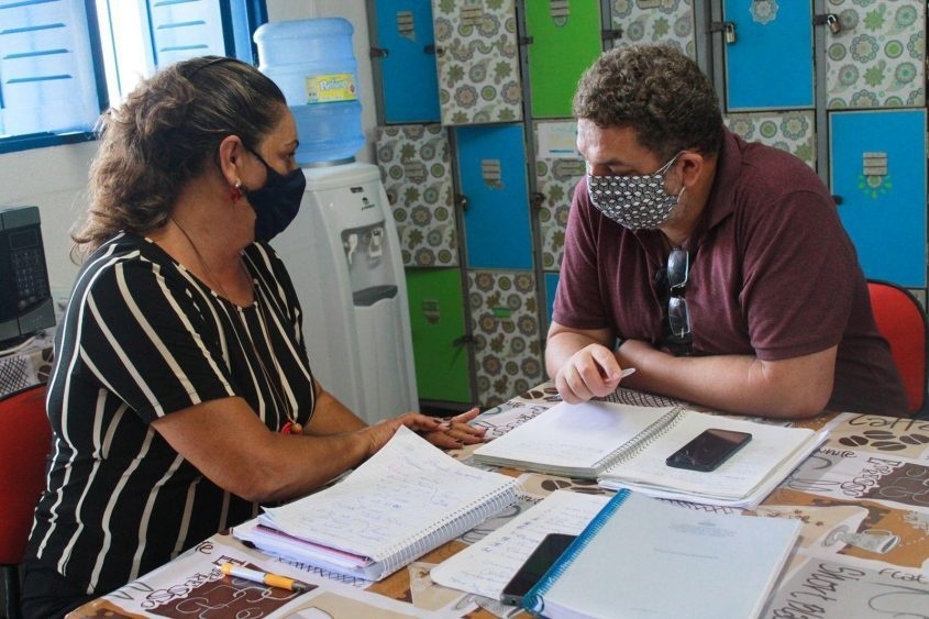 Acompanhamento pedagógico nas escolas. Foto: Julita Bittencourt (estagiária)/ Ascom Semed