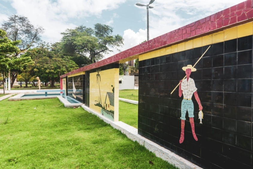 Painel de Azulejos da Praça Sinimbu. Foto: Itawi Albuquerque/Secom Maceió