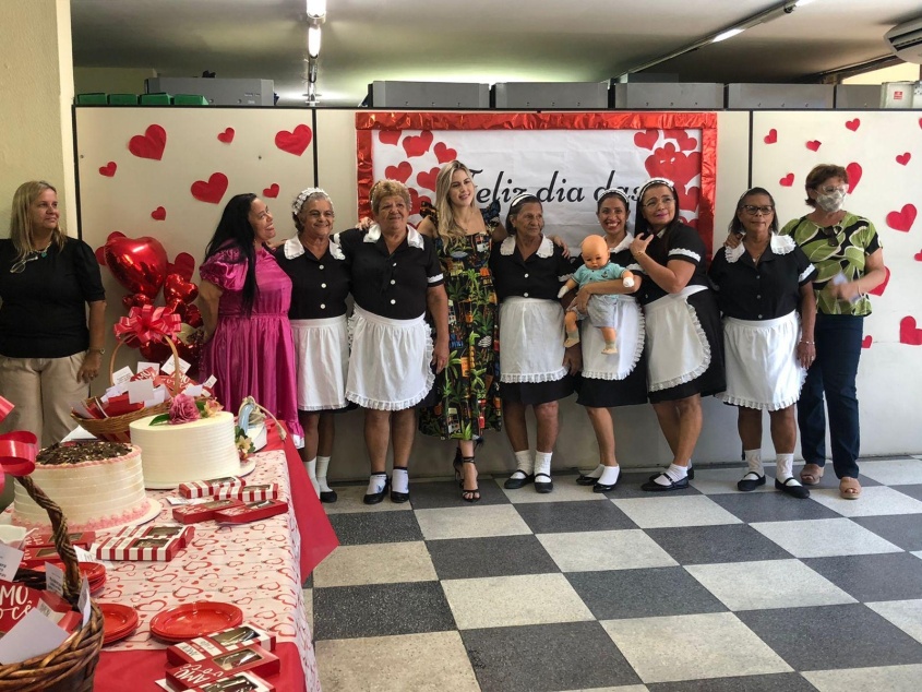 Grupo cultural se apresentou com o "Samba das empregadas" no encerramento do evento de dia das mães. Foto: Ascom Semge