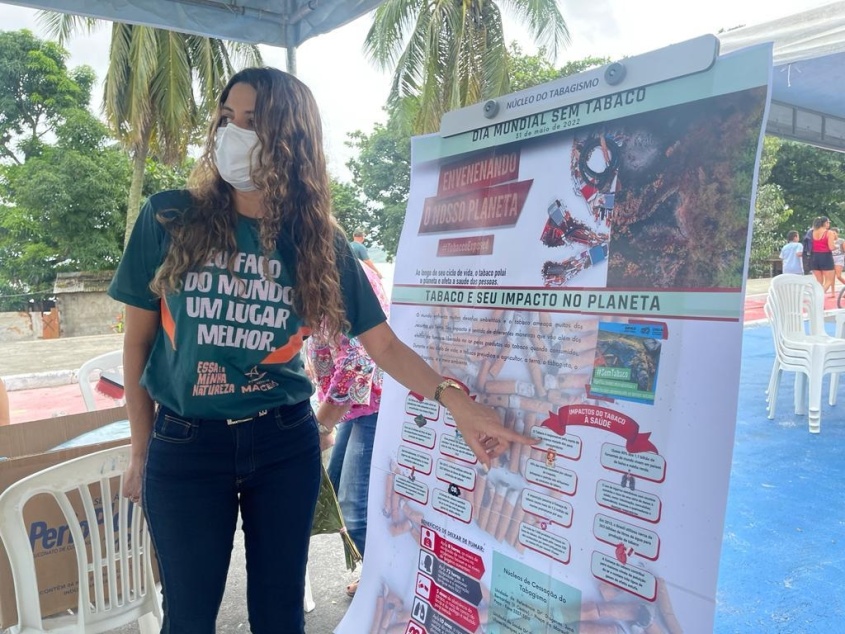 Gerente de Promoção e Educação em Saúde de Maceió, Adriana Toledo, destacou ações sustentáveis em saúde. Foto: Ascom SMS