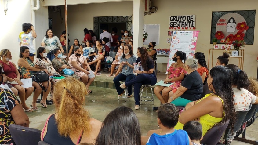 Roda de conversa com as gestantes. Foto: Ascom SMS