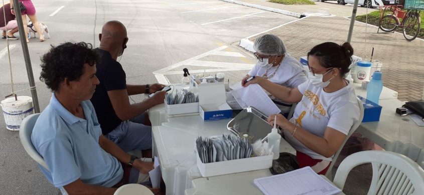 Ação contou com a realização de testes rápidos. Foto: Ascom SMS