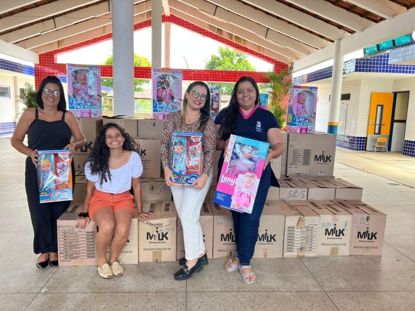 Brinquedos despertam imaginação e aprendizado das crianças. Foto: Ascom Semed