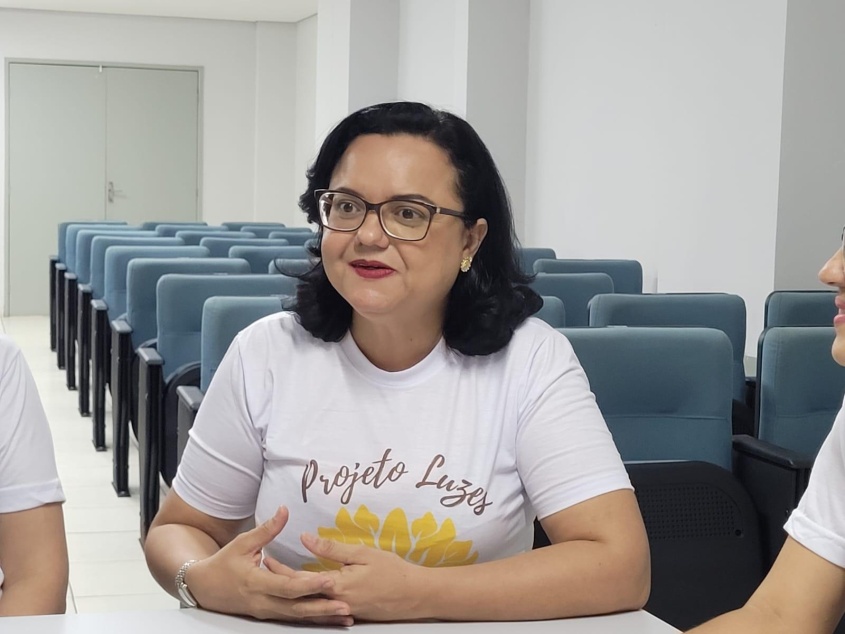 A enfermeira gerontologista, Juliana de Paula, participou da capacitação. Foto: Ascom SMS