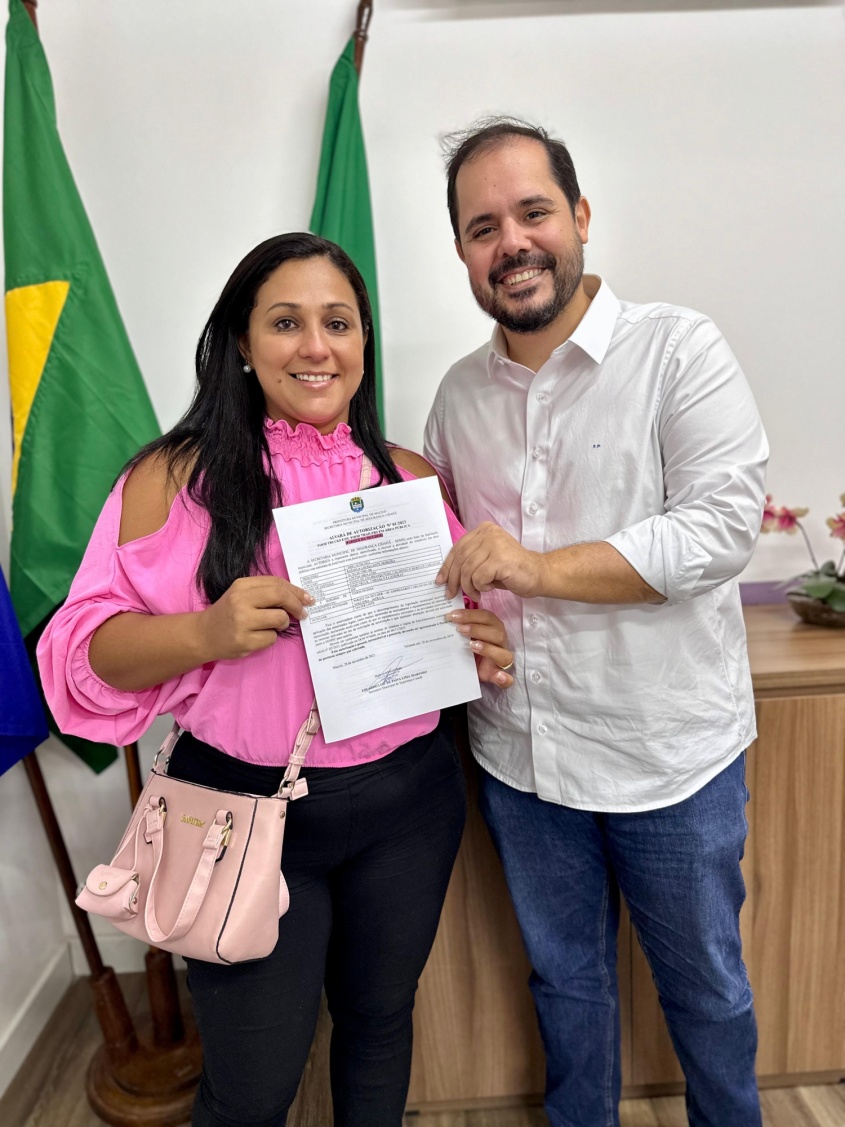 Rafaela Santos externou sua gratidão: "Hoje meu coração é só gratidão a Deus por ter sido aprovada. Agradecer ao prefeito JHC por dar essa oportunidade às mulheres". Foto: Ascom Semsc
