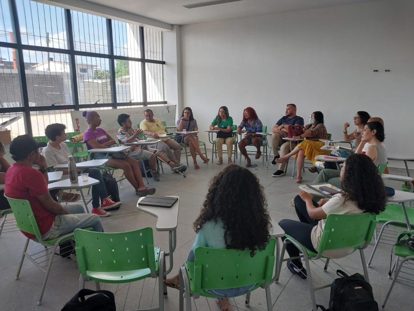 Ação alusiva ao Dia da Visibilidade Trans ocorreu durante reunião quinzenal do grupo de apoio da UDA UFAL. Foto: Cortesia Equipe eMulti