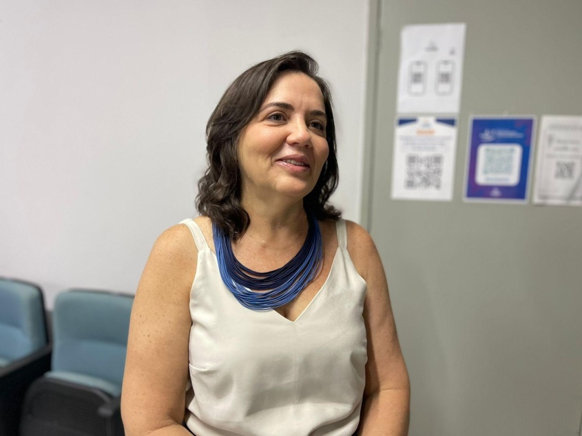 Nutricionista demonstra satisfação pela presença na qualificação. Foto: Polyanna Monteiro/Ascom SMS