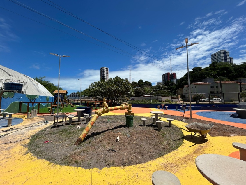 Espaço no Reginaldo está sendo revitalizado pela Prefeitura de Maceió. Foto: Débora Cândido/ Ascom Ilumina