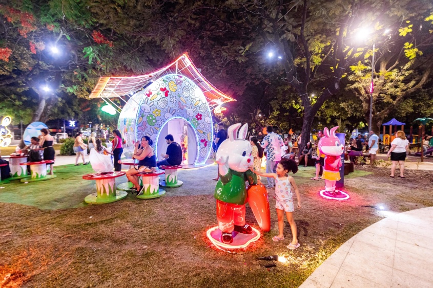 Espaço com decoração temática transforma passeio em dia de lazer lúdico para todas as famílias. Foto: Ascom Semsc