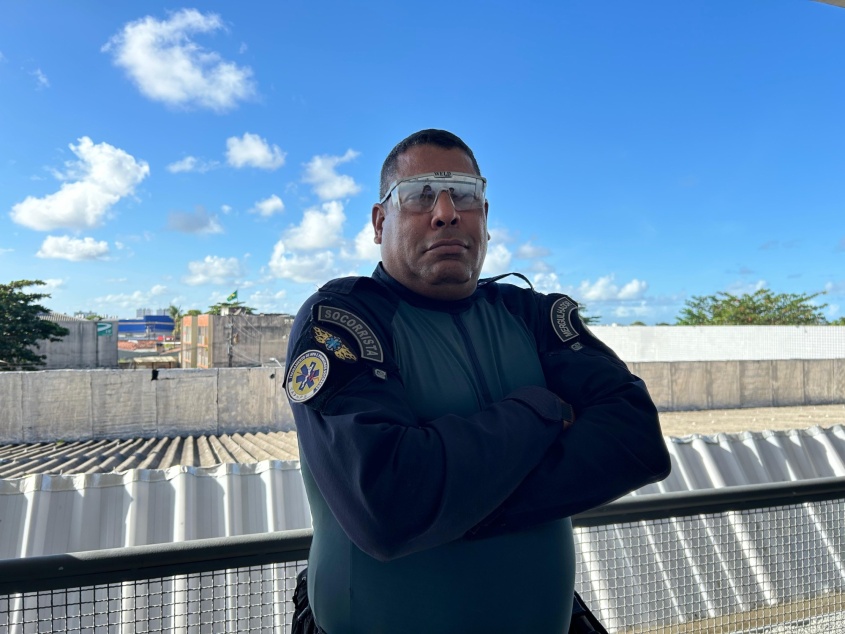 Ranglei Barros, guarda de Maceió há 29 anos, reconhece a relevância dos aprendizados adquiridos nas capacitações. Foto: Maria Eduarda Carvalho (estagiária) / Ascom Semsc