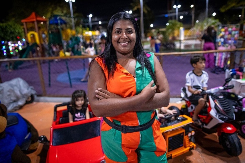Levar alegria para as crianças é a nossa alegria, disse Ana. Foto: Alisson Frazão / Secom Maceió.