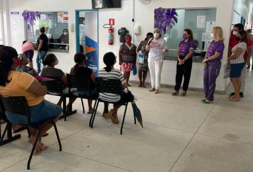 Ação alusivas ao Março lilás. Foto: Ascom SMS