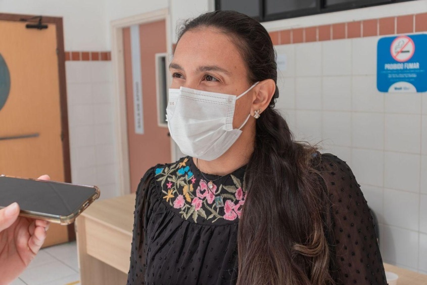 Nutricionista da GPES, Kelly Barros, participou da capacitação. Foto: Ascom SMS