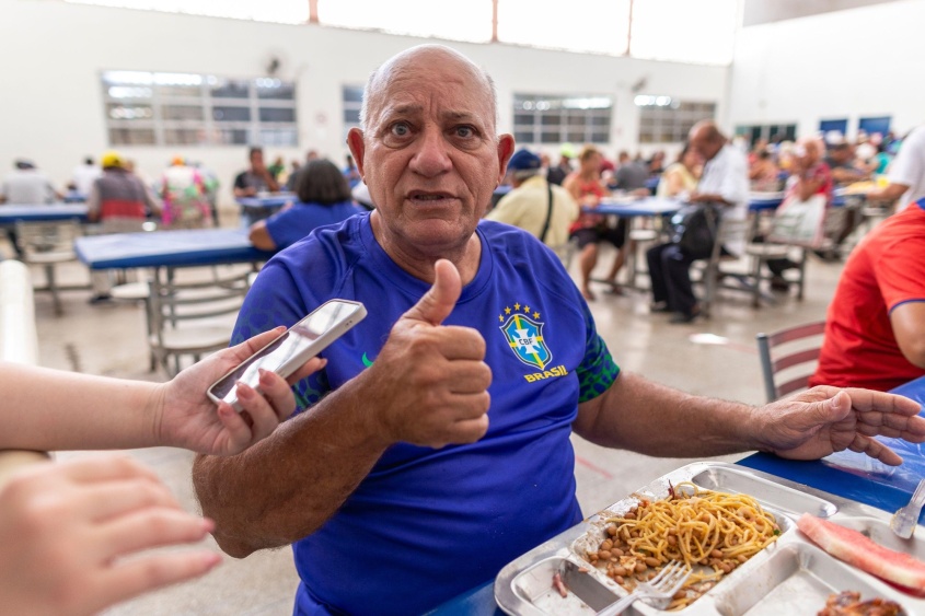 Elielson Nobre é cliente do Restaurante Popular. Foto : Alisson Frazão/Secom Maceió