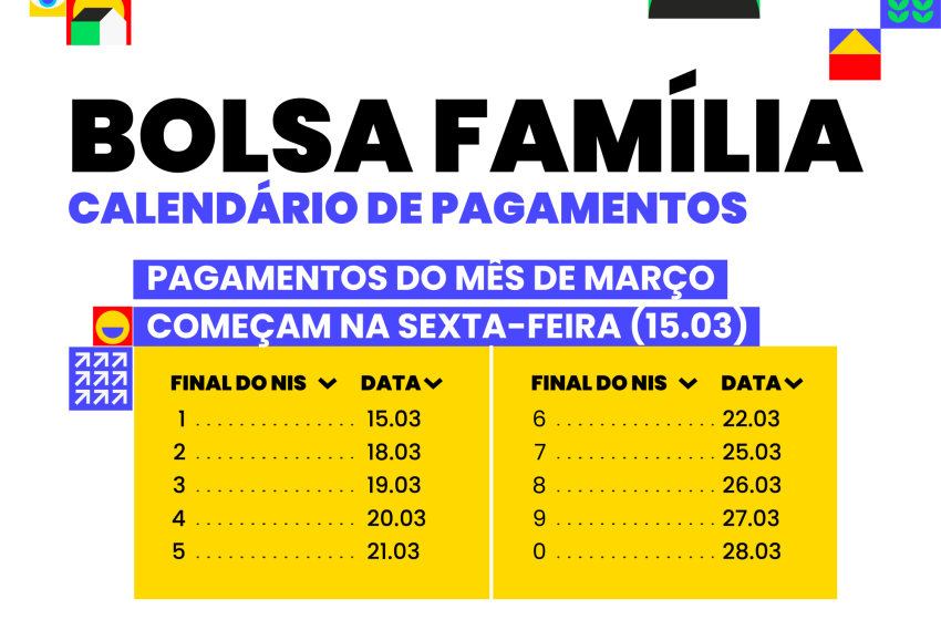 Pagamento do Bolsa Família começa nesta sexta-feira (15)