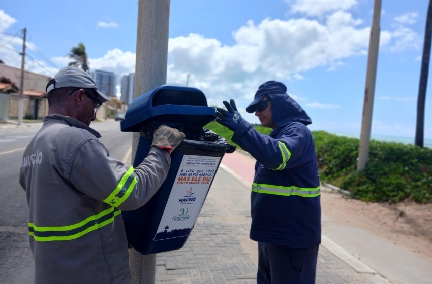 Autarquia de Limpeza Urbana reforça instalação de papeleiras na orla da capital